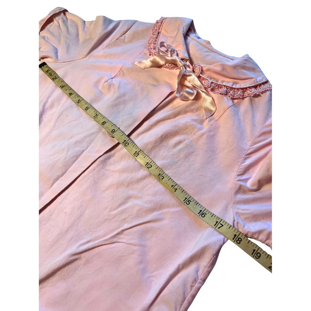 Vintage 1950s Handmade Housecoat Size S Pink Mid Century Modern Coquette Retro